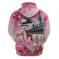 Kentucky Horses Racing Hoodie Churchill Downs Derby Girl Watercolor Style