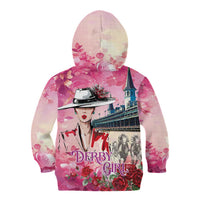 Kentucky Horses Racing Kid Hoodie Churchill Downs Derby Girl Watercolor Style
