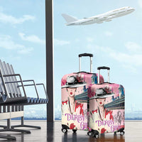 Kentucky Horses Racing Luggage Cover Churchill Downs Derby Girl Watercolor Style