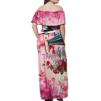 Kentucky Horses Racing Off Shoulder Maxi Dress Churchill Downs Derby Girl Watercolor Style