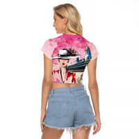 Kentucky Horses Racing Raglan Cropped T Shirt Churchill Downs Derby Girl Watercolor Style