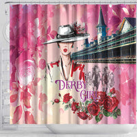 Kentucky Horses Racing Shower Curtain Churchill Downs Derby Girl Watercolor Style