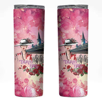 Kentucky Horses Racing Skinny Tumbler Churchill Downs Derby Girl Watercolor Style