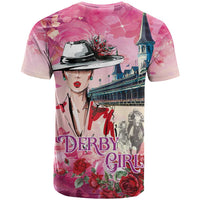 Kentucky Horses Racing T Shirt Churchill Downs Derby Girl Watercolor Style