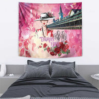 Kentucky Horses Racing Tapestry Churchill Downs Derby Girl Watercolor Style