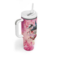 Kentucky Horses Racing Tumbler With Handle Churchill Downs Derby Girl Watercolor Style