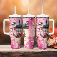 Kentucky Horses Racing Tumbler With Handle Churchill Downs Derby Girl Watercolor Style