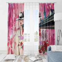 Kentucky Horses Racing Window Curtain Churchill Downs Derby Girl Watercolor Style