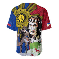 Philippines Lapu-Lapu Baseball Jersey Filipino Sun Tattoo With Yakan Pattern - Wonder Print Shop