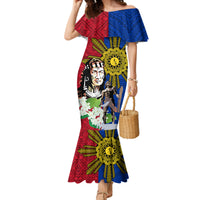 Philippines Lapu-Lapu Family Matching Mermaid Dress and Hawaiian Shirt Filipino Sun Tattoo With Yakan Pattern - Wonder Print Shop