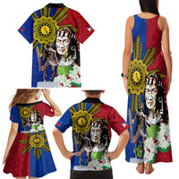 Philippines Lapu-Lapu Family Matching Tank Maxi Dress and Hawaiian Shirt Filipino Sun Tattoo With Yakan Pattern - Wonder Print Shop