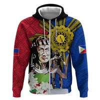 Philippines Lapu-Lapu Hoodie Filipino Sun Tattoo With Yakan Pattern - Wonder Print Shop