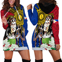 Philippines Lapu-Lapu Hoodie Dress Filipino Sun Tattoo With Yakan Pattern - Wonder Print Shop