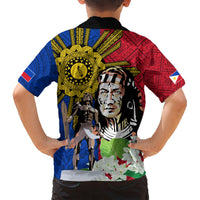 Philippines Lapu-Lapu Kid Hawaiian Shirt Filipino Sun Tattoo With Yakan Pattern - Wonder Print Shop