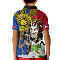 Philippines Lapu-Lapu Kid Polo Shirt Filipino Sun Tattoo With Yakan Pattern - Wonder Print Shop
