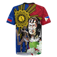 Philippines Lapu-Lapu Rugby Jersey Filipino Sun Tattoo With Yakan Pattern - Wonder Print Shop