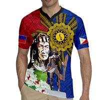 Philippines Lapu-Lapu Rugby Jersey Filipino Sun Tattoo With Yakan Pattern - Wonder Print Shop