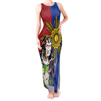 Philippines Lapu-Lapu Tank Maxi Dress Filipino Sun Tattoo With Yakan Pattern - Wonder Print Shop
