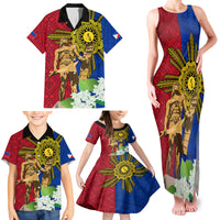 Philippines Lapu Lapu King Jasmine Flowers Family Matching Tank Maxi Dress and Hawaiian Shirt Filipino Sun Tattoo - Wonder Print Shop