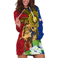 Philippines Lapu Lapu King Jasmine Flowers Hoodie Dress Filipino Sun Tattoo - Wonder Print Shop