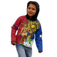 Philippines Lapu Lapu King Jasmine Flowers Kid Hoodie Filipino Sun Tattoo - Wonder Print Shop