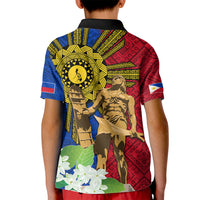 Philippines Lapu Lapu King Jasmine Flowers Kid Polo Shirt Filipino Sun Tattoo - Wonder Print Shop