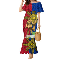 Philippines Lapu Lapu King Jasmine Flowers Mermaid Dress Filipino Sun Tattoo - Wonder Print Shop
