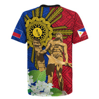 Philippines Lapu Lapu King Jasmine Flowers Rugby Jersey Filipino Sun Tattoo - Wonder Print Shop