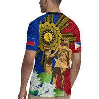 Philippines Lapu Lapu King Jasmine Flowers Rugby Jersey Filipino Sun Tattoo - Wonder Print Shop
