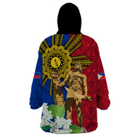Philippines Lapu Lapu King Jasmine Flowers Wearable Blanket Hoodie Filipino Sun Tattoo - Wonder Print Shop