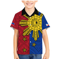 Philippines Sun Batok Tattoo Family Matching Mermaid Dress and Hawaiian Shirt Polynesian and Yakan Pattern - Wonder Print Shop