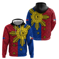 Philippines Sun Batok Tattoo Hoodie Polynesian and Yakan Pattern - Wonder Print Shop