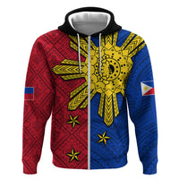 Philippines Sun Batok Tattoo Hoodie Polynesian and Yakan Pattern - Wonder Print Shop