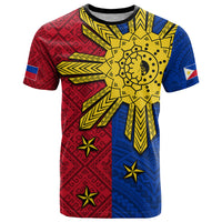 Philippines Sun Batok Tattoo T Shirt Polynesian and Yakan Pattern - Wonder Print Shop