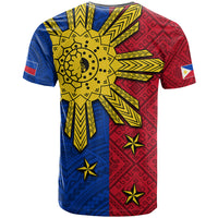 Philippines Sun Batok Tattoo T Shirt Polynesian and Yakan Pattern - Wonder Print Shop