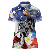 Philippines and American Together Women Polo Shirt Filipino Lapulapu and Bald Eagle - Wonder Print Shop