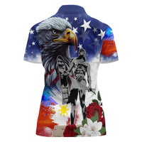 Philippines and American Together Women Polo Shirt Filipino Lapulapu and Bald Eagle - Wonder Print Shop