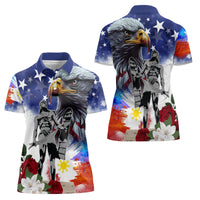 Philippines and American Together Women Polo Shirt Filipino Lapulapu and Bald Eagle - Wonder Print Shop