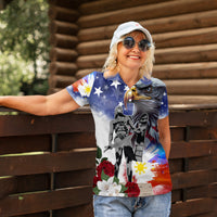 Philippines and American Together Women Polo Shirt Filipino Lapulapu and Bald Eagle - Wonder Print Shop