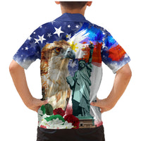 Philippines and American Together Family Matching Mermaid Dress and Hawaiian Shirt Filipino Eagle and Statue of Liberty - Wonder Print Shop
