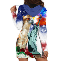 Philippines and American Together Hoodie Dress Filipino Eagle and Statue of Liberty - Wonder Print Shop