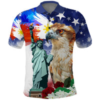 Philippines and American Together Polo Shirt Filipino Eagle and Statue of Liberty - Wonder Print Shop
