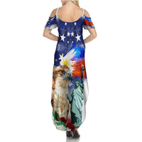 Philippines and American Together Summer Maxi Dress Filipino Eagle and Statue of Liberty - Wonder Print Shop