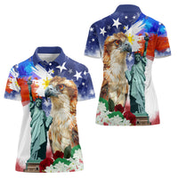 Philippines and American Together Women Polo Shirt Filipino Eagle and Statue of Liberty - Wonder Print Shop