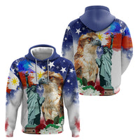 Philippines and American Together Zip Hoodie Filipino Eagle and Statue of Liberty - Wonder Print Shop