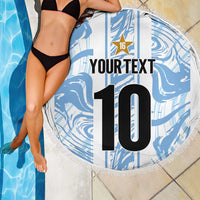 Custom Argentina Champion Football 2024 Beach Blanket La Albiceleste Campeon de America - Wonder Print Shop