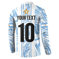 Custom Argentina Champion Football 2024 Button Sweatshirt La Albiceleste Campeon de America - Wonder Print Shop
