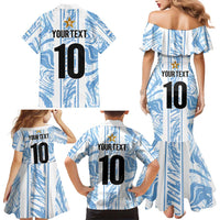 Custom Argentina Champion Football 2024 Family Matching Mermaid Dress and Hawaiian Shirt La Albiceleste Campeon de America - Wonder Print Shop