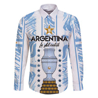 Custom Argentina Champion Football 2024 Family Matching Off Shoulder Short Dress and Hawaiian Shirt La Albiceleste Campeon de America - Wonder Print Shop