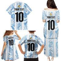 Custom Argentina Champion Football 2024 Family Matching Puletasi and Hawaiian Shirt La Albiceleste Campeon de America - Wonder Print Shop